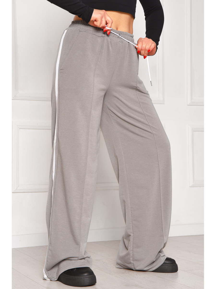 Спортивные штаны женские однотонные серого цвета 1728 208619C