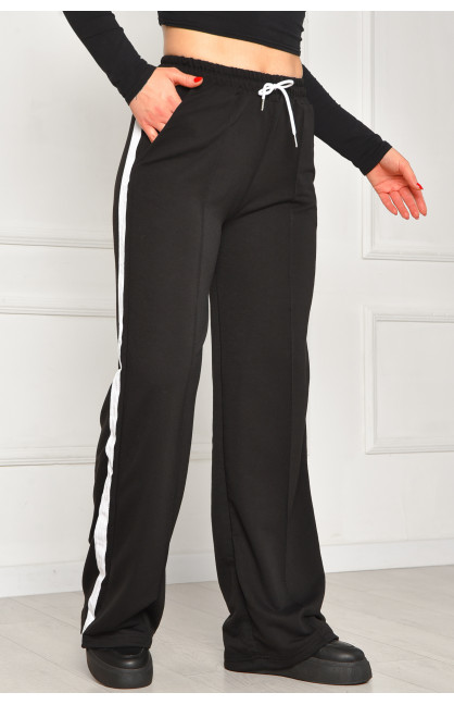 Спортивні штани жіночі однотонні чорного кольору 1728 208620C