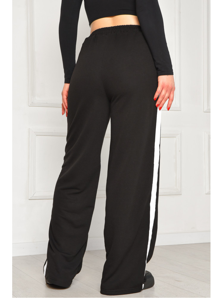 Спортивные штаны женские однотонные черного цвета 1728 208620C