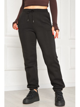Спортивные штаны женские на флисе черного цвета 350 208622C