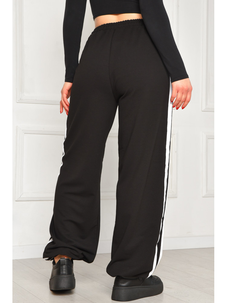 Спортивные штаны женские однотонные черного цвета 289 208623C