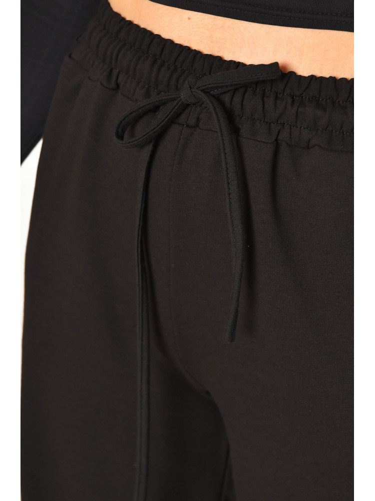 Спортивные штаны женские однотонные черного цвета 289 208623C