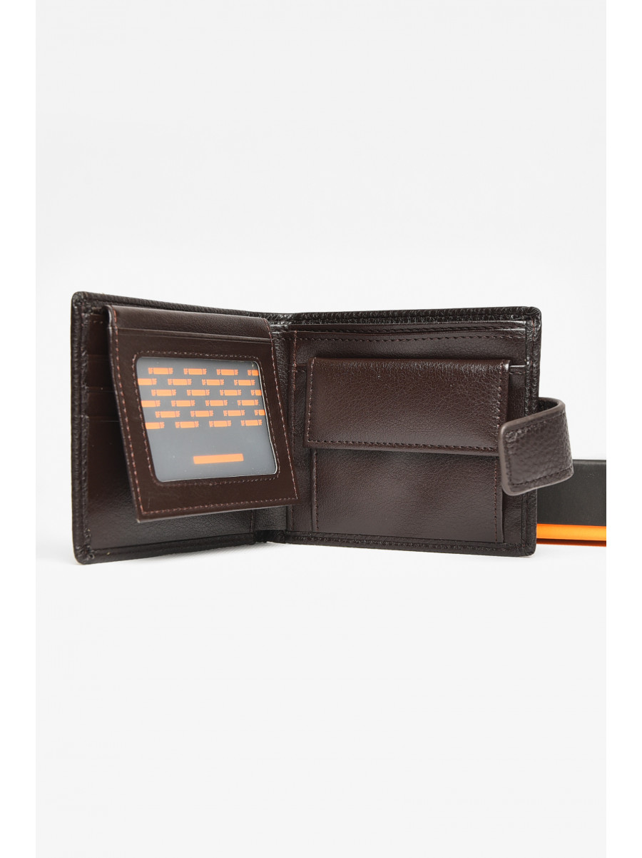 Гаманець чоловічий з екошкіри коричневого кольору 209-2 208626C