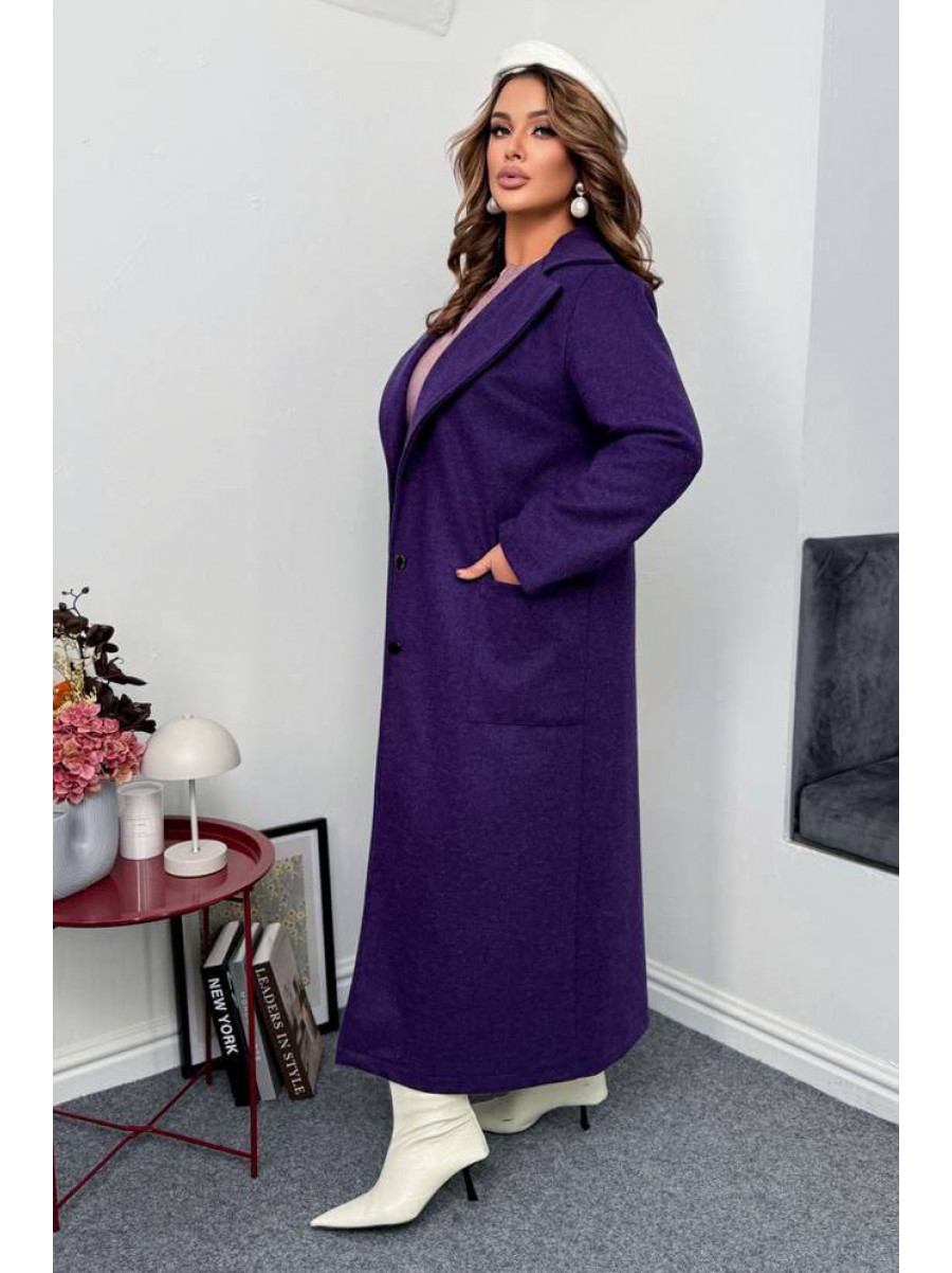 Пальто жіноче демісезонне напівбатальне бордового кольору 7858 208636C