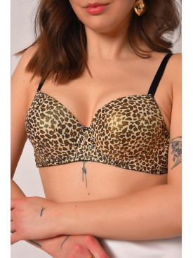 Бюстгальтер жіночий чорного кольору з принтом чашка В 12963В 208647C