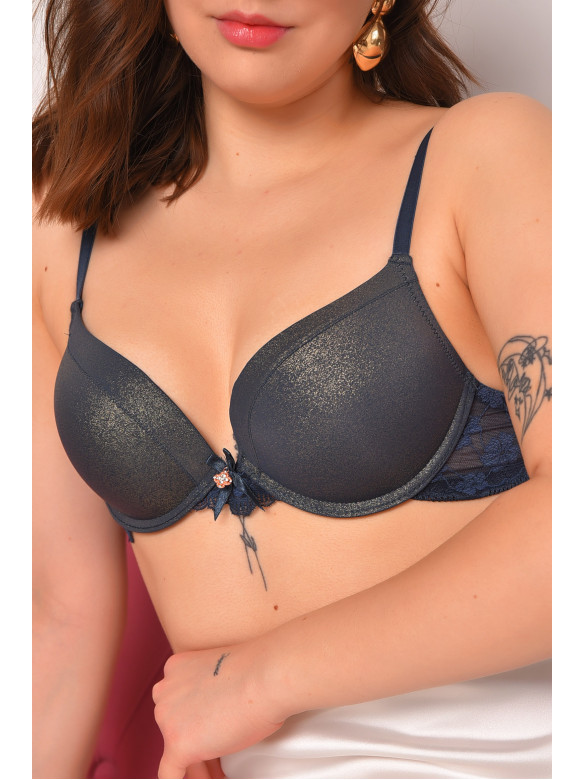 Бюстгальтер жіночий темно-синього кольору чашка В 12876 208658C