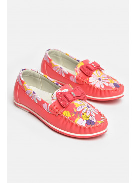 Мокасины детские для девочки кораллового цвета 121-2 208688C Мокасины детские для девочки кораллового цвета 121-2 208688C