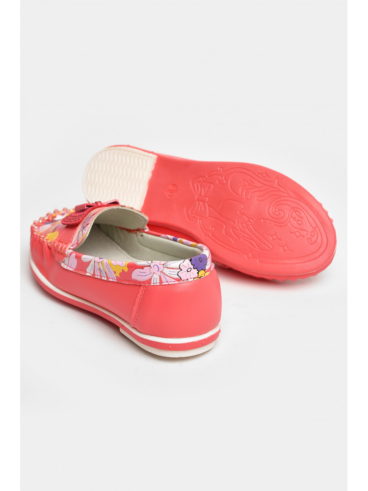 Мокасины детские для девочки кораллового цвета 121-2 208688C
