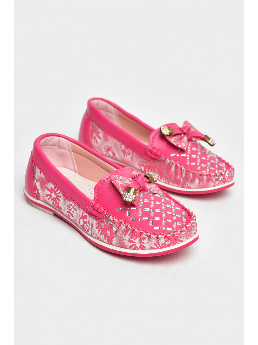 Мокасины детские для девочки розового цвета 119-5 208689C