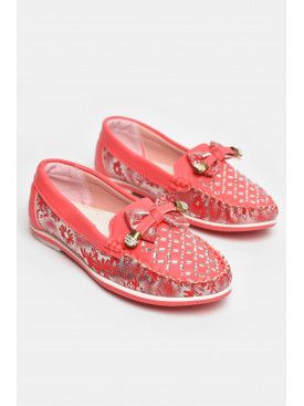 Мокасины детские для девочки кораллового цвета 119-2 208691C Мокасины детские для девочки кораллового цвета 119-2 208691C