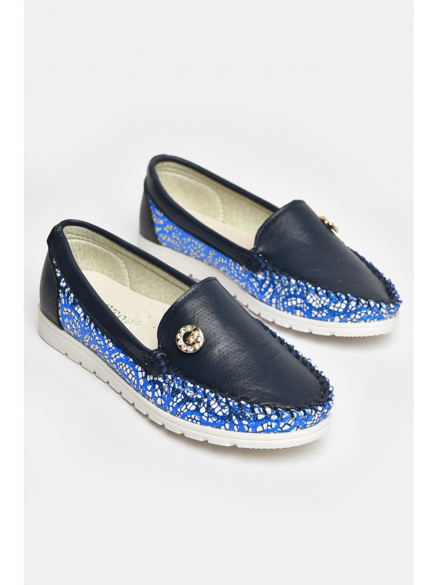 Мокасины детские для девочки синего цвета 1737-7 208692C