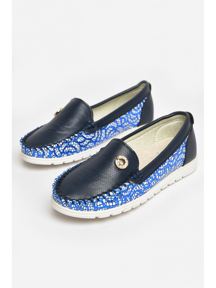Мокасины детские для девочки синего цвета 1737-7 208692C