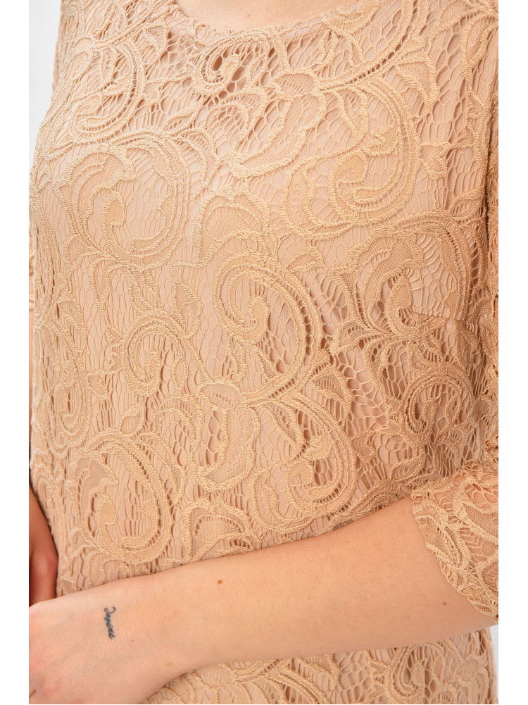 Платье женское однотонное бежевого цвета 208699C