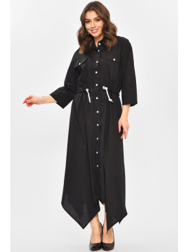 Сукня жіноча однотонна чорного кольору 208700C