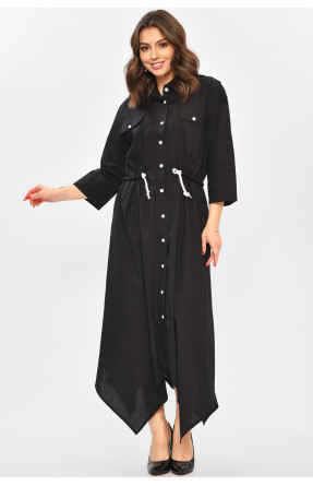 Платье женское однотонное черного цвета 208700C