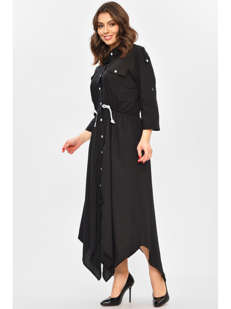 Платье женское однотонное черного цвета 208700C