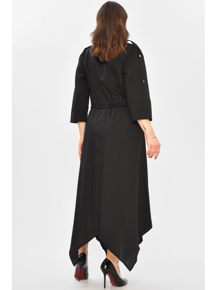 Платье женское однотонное черного цвета 208700C