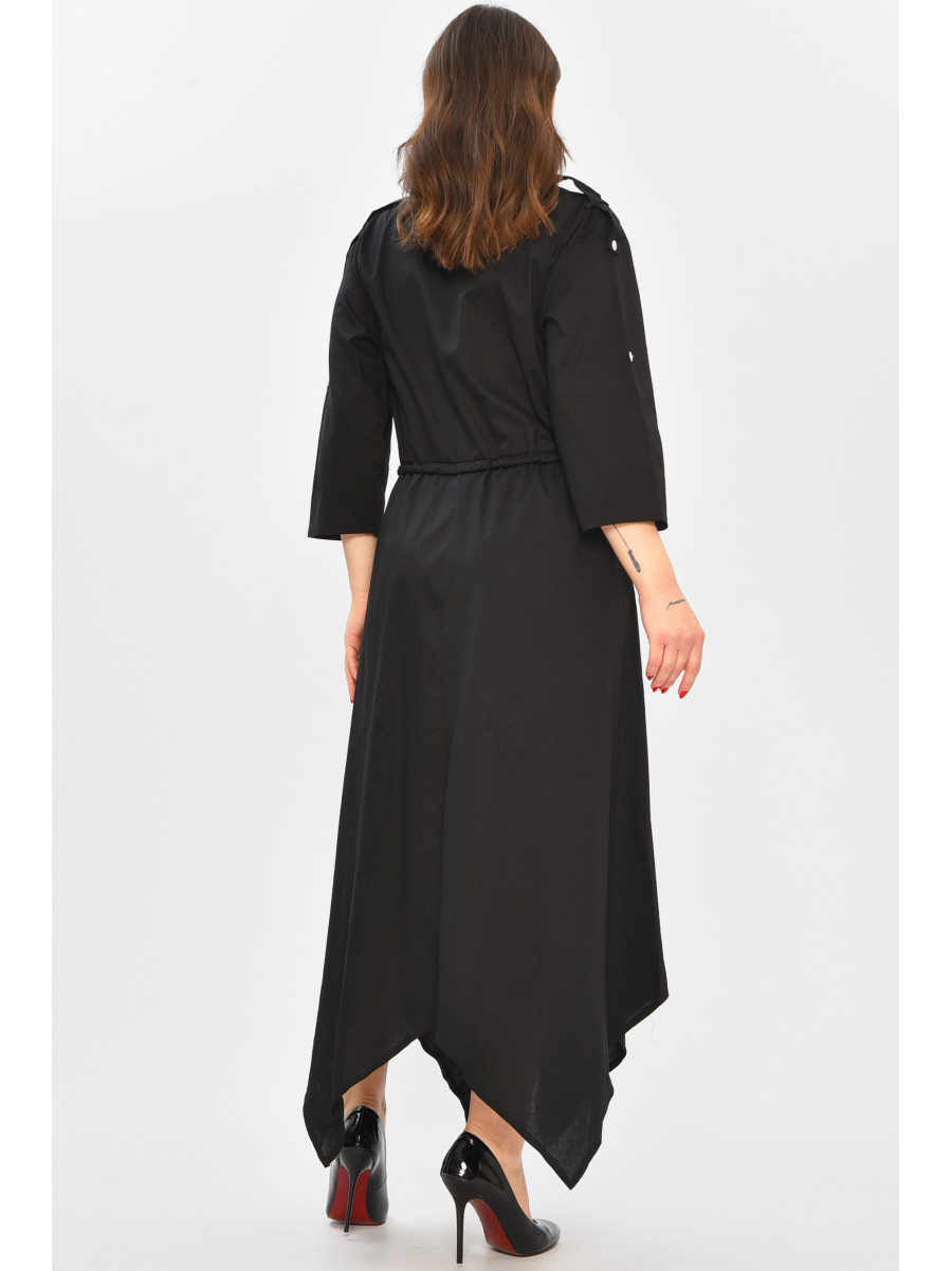 Платье женское однотонное черного цвета 208700C