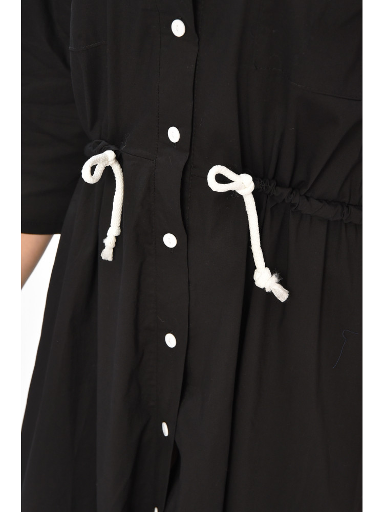 Платье женское однотонное черного цвета 208700C