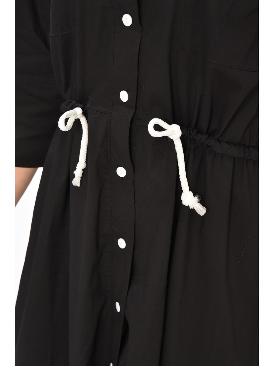 Платье женское однотонное черного цвета 208700C