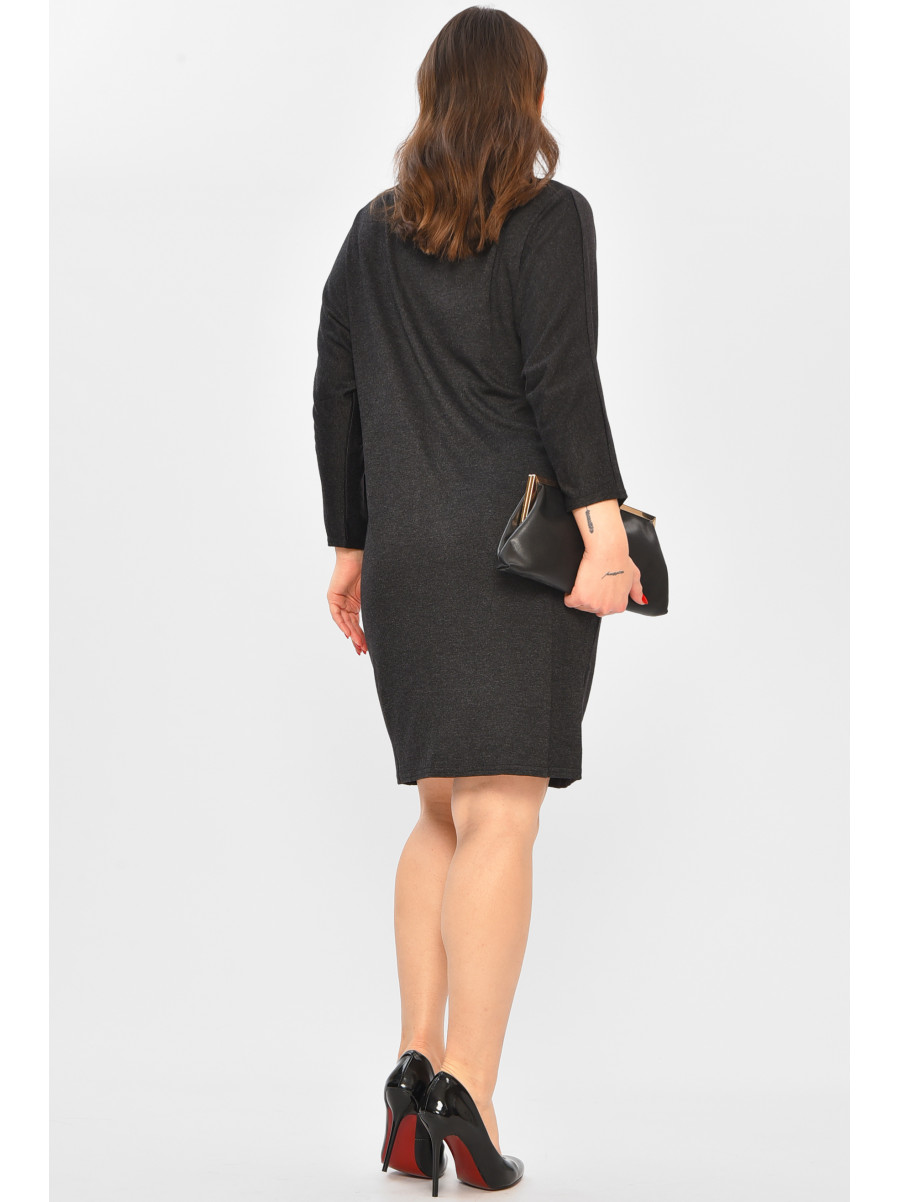 Платье женское однотонное тёмно-серого цвета 8093 208701C