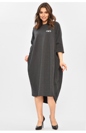Платье женское полубатальное тёмно-серого цвета 8234 208702C