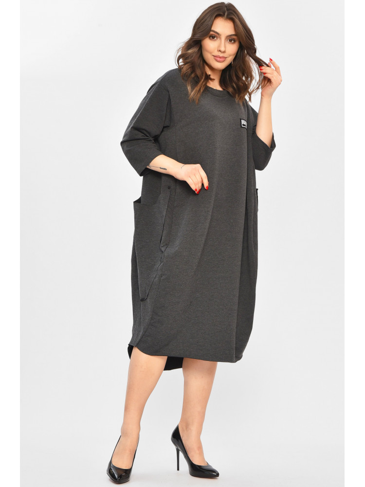 Платье женское полубатальное тёмно-серого цвета 8234 208702C