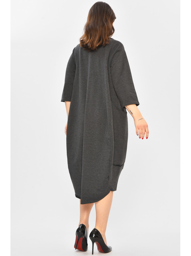 Платье женское полубатальное тёмно-серого цвета 8234 208702C