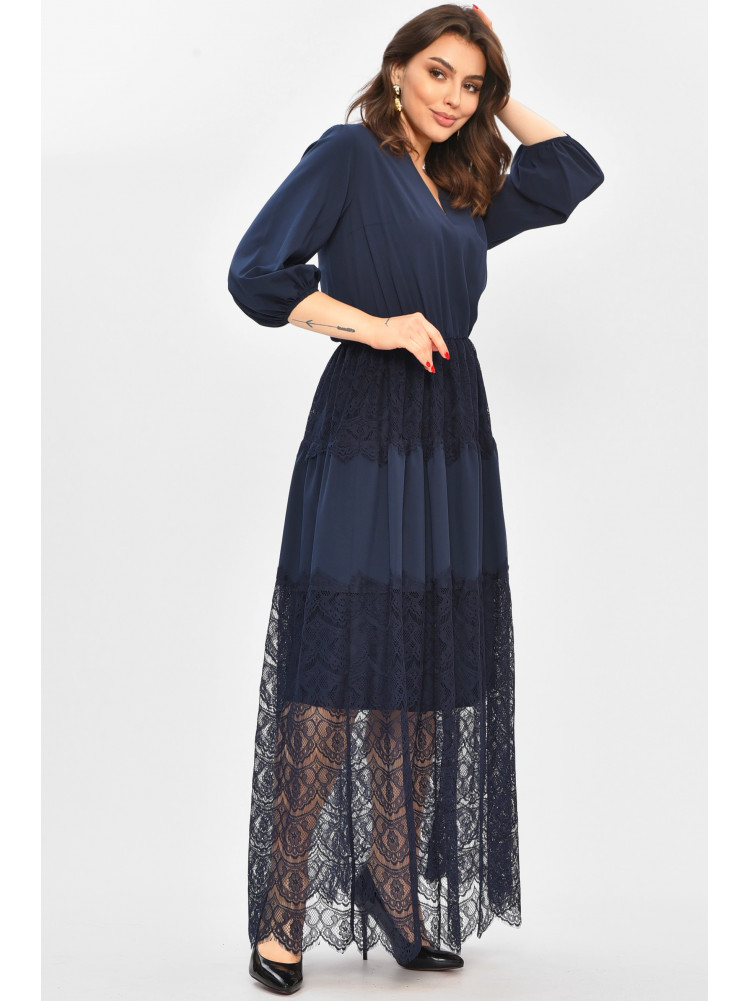 Платье женское однотонное тёмно-синего цвета 208703C