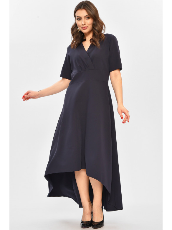 Платье женское однотонное тёмно-синего цвета 208704C