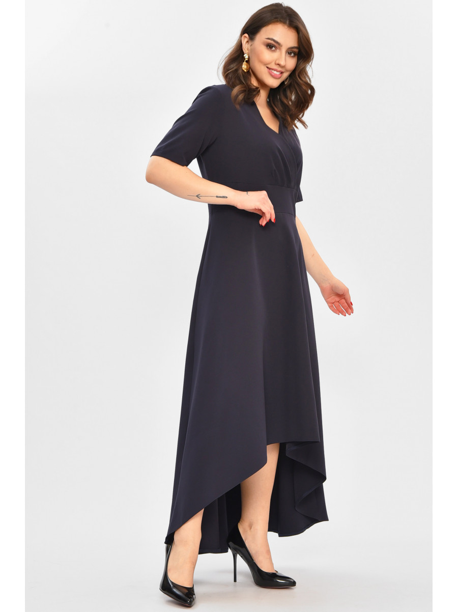Платье женское однотонное тёмно-синего цвета 208704C