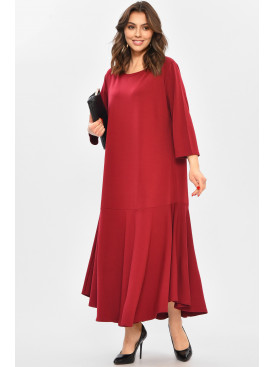 Сукня жіноча напівбатальна бордового кольору 8269 208705C