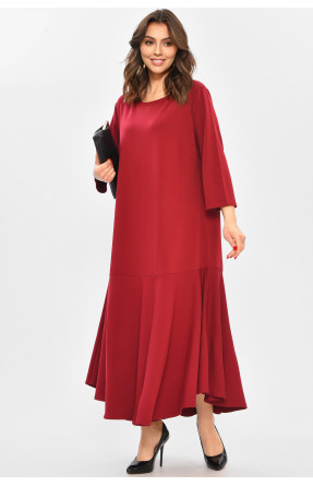 Платье женское полубатальное бордового цвета 8269 208705C