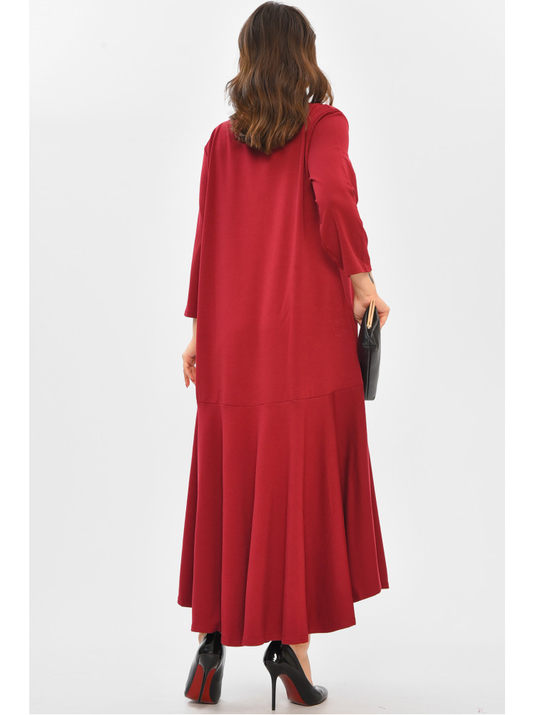 Платье женское полубатальное бордового цвета 8269 208705C