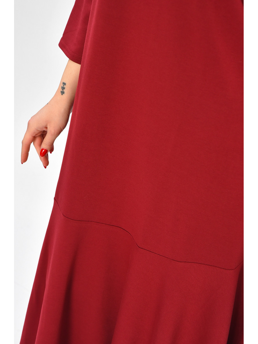 Платье женское полубатальное бордового цвета 8269 208705C