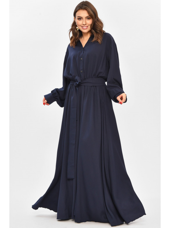 Платье женское полубатальное тёмно-синего цвета 8398 208706C