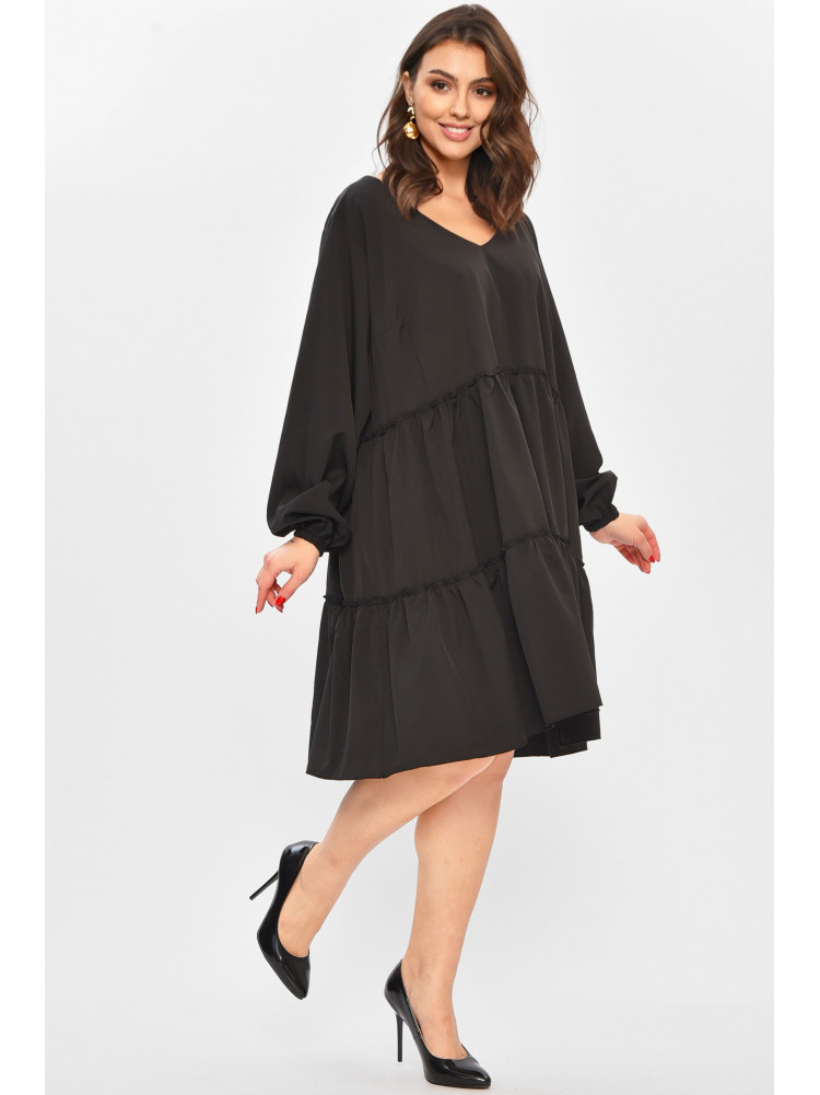 Платье женское однотонное черного цвета 8347 208707C