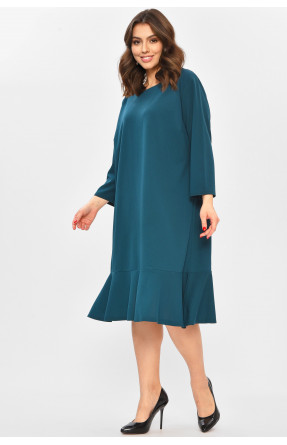 Платье женское однотонное тёмно-зеленого цвета 8158 208708C
