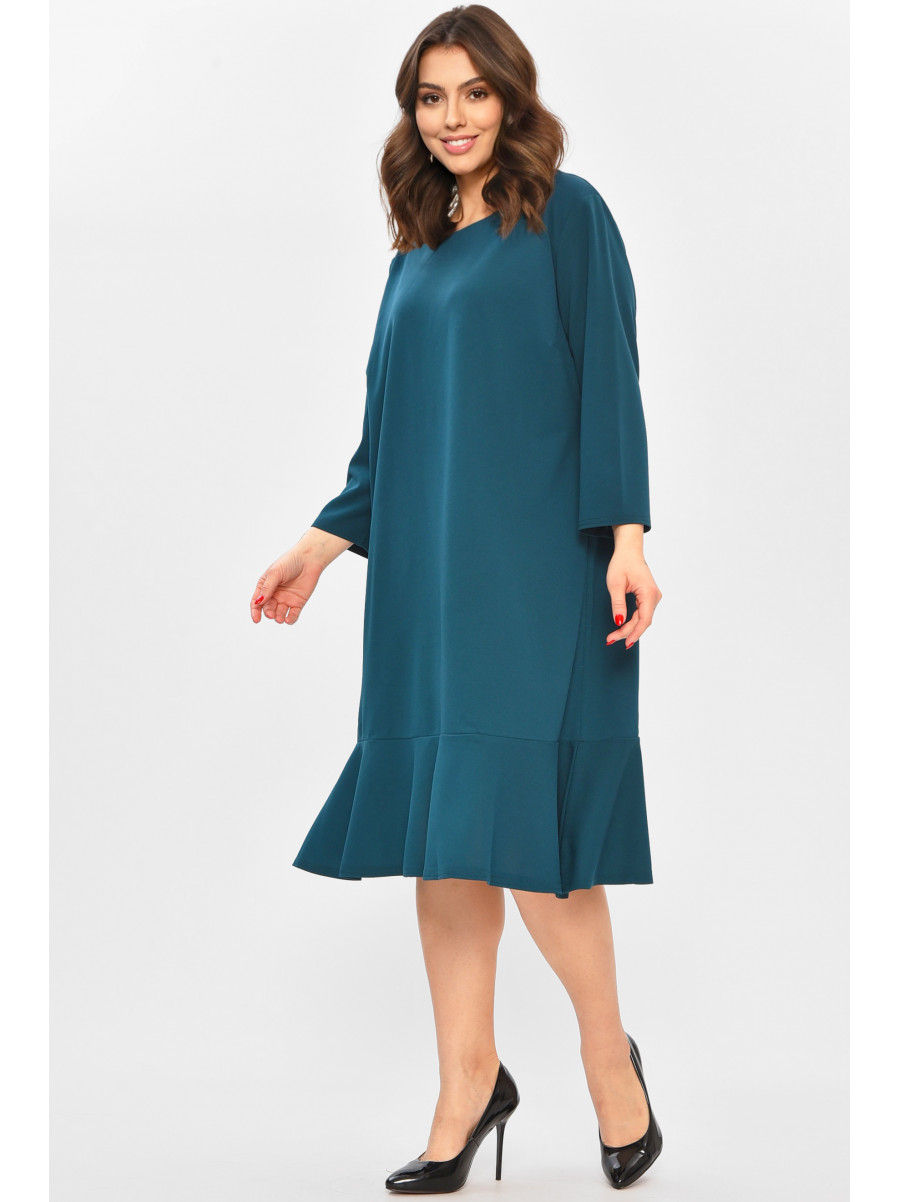 Платье женское однотонное тёмно-зеленого цвета 8158 208708C