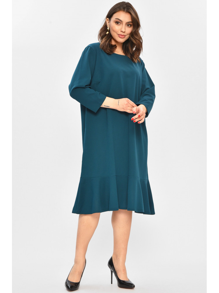 Платье женское однотонное тёмно-зеленого цвета 8158 208708C