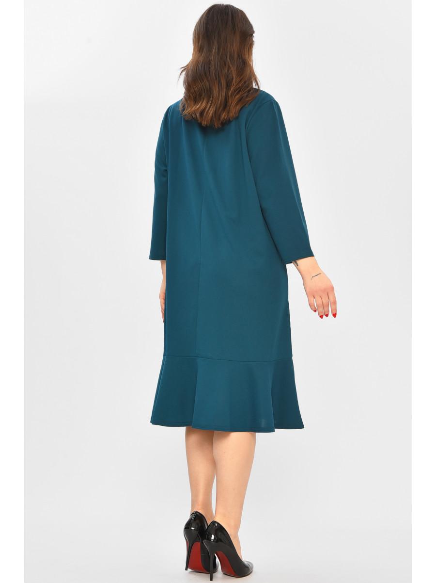 Платье женское однотонное тёмно-зеленого цвета 8158 208708C