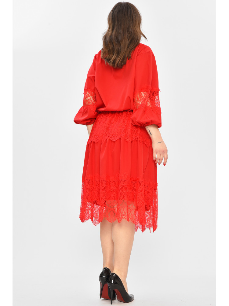Платье женское однотонное красного цвета 8337 208709C