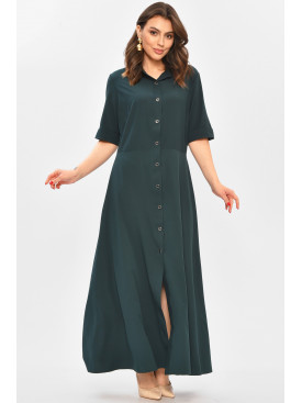 Платье женское однотонное тёмно-зеленого цвета 208710C Платье женское однотонное тёмно-зеленого цвета 208710C