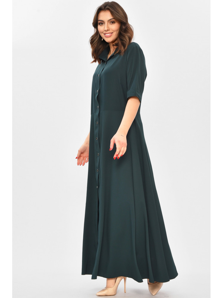 Платье женское однотонное тёмно-зеленого цвета 208710C