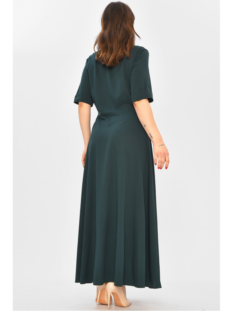 Платье женское однотонное тёмно-зеленого цвета 208710C