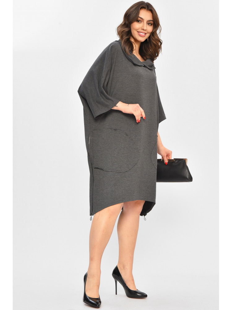 Платье женское полубатальное тёмно-серого цвета 8236 208711C