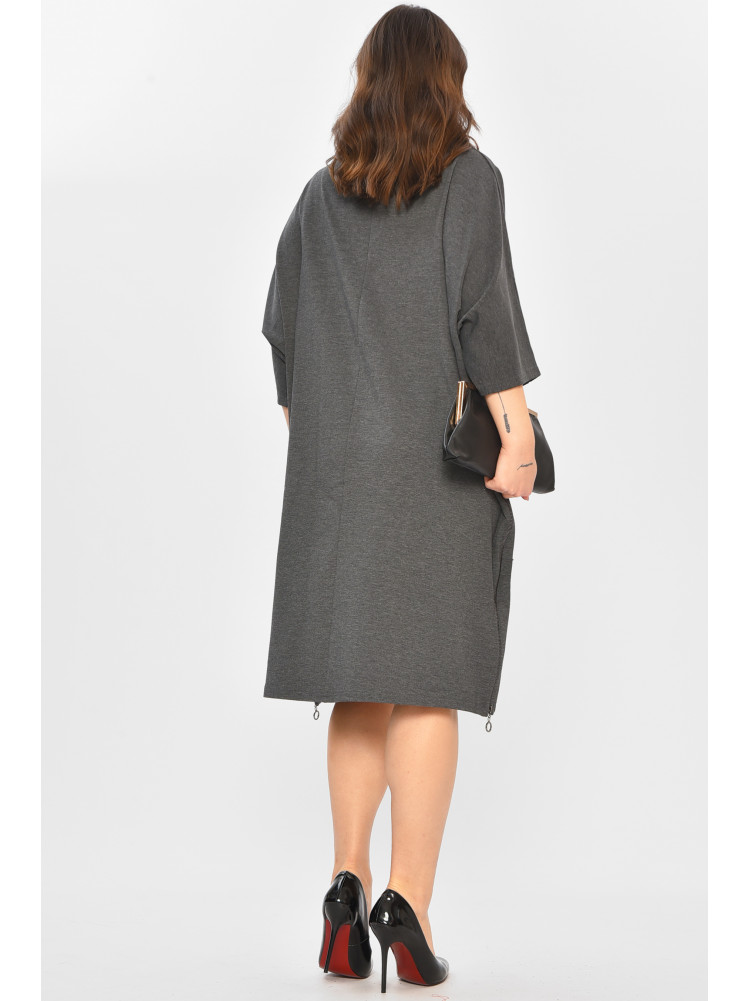 Платье женское полубатальное тёмно-серого цвета 8236 208711C