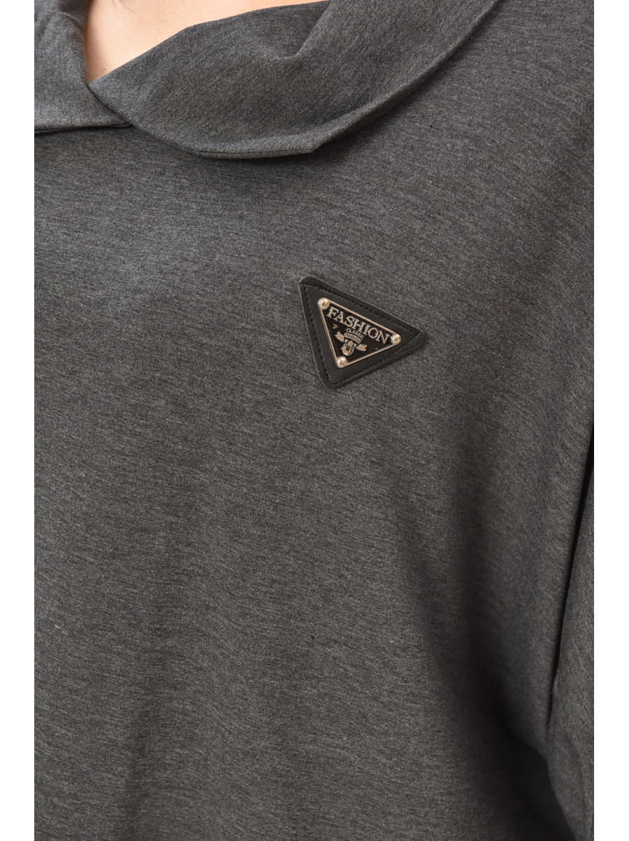 Платье женское полубатальное тёмно-серого цвета 8236 208711C