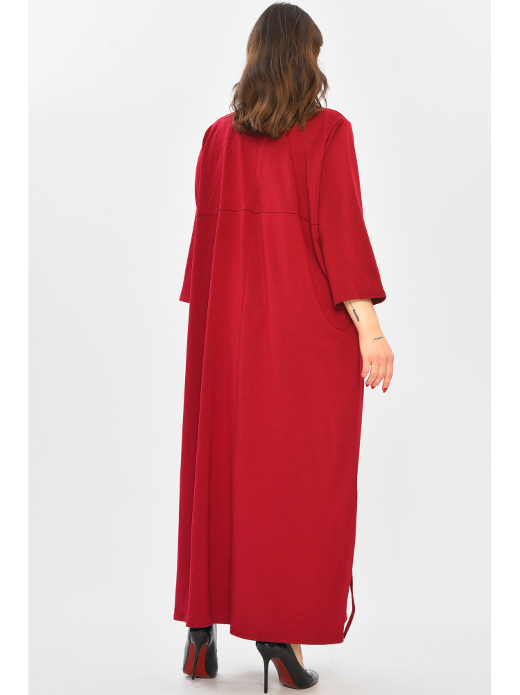 Платье женское полубатальное бордового цвета 8316 208713C