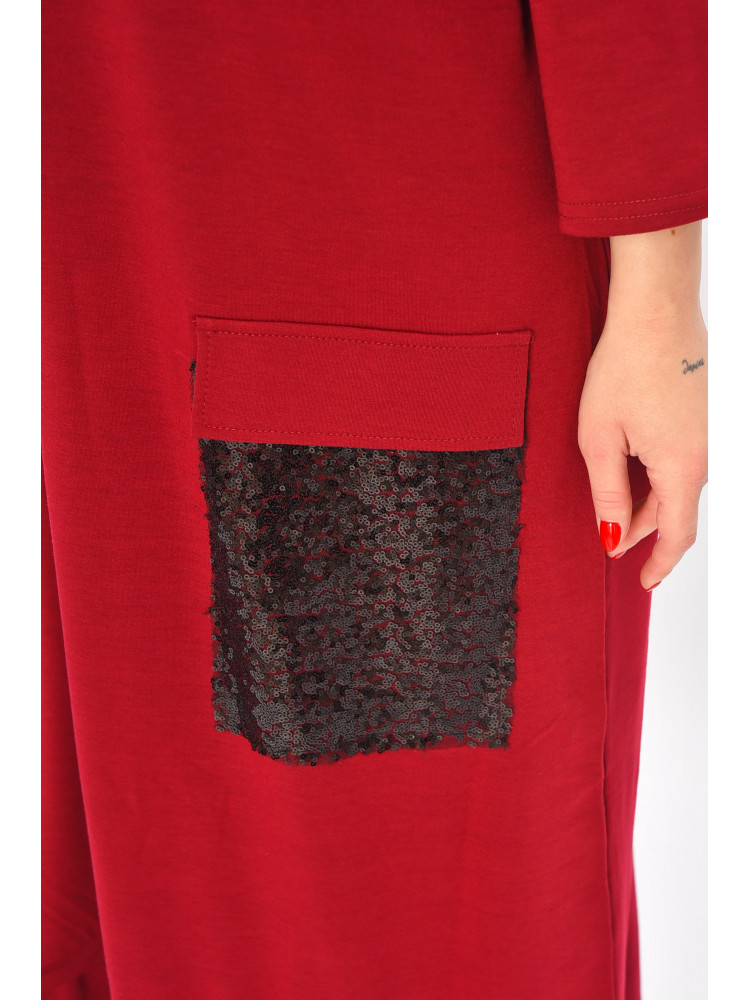 Платье женское полубатальное бордового цвета 8316 208713C